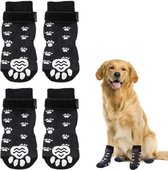 Wanderpfote Hondenschoenen, Set Van 4, Waterdicht Pootbescherming Voor Buiten Met Antislipzool Zachte Fleece En Reflecterende Strepen Ideaal Winter Sneeuw Wandelingen Veilig Lopen Zwart 6 3037451110