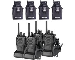 Current Components 88E - Portofoon 4 Stuks - Walkie Talkie - 5km Bereik - PMR 446 Mhz - Met LED Zaklamp - Inclusief 4 Holsters