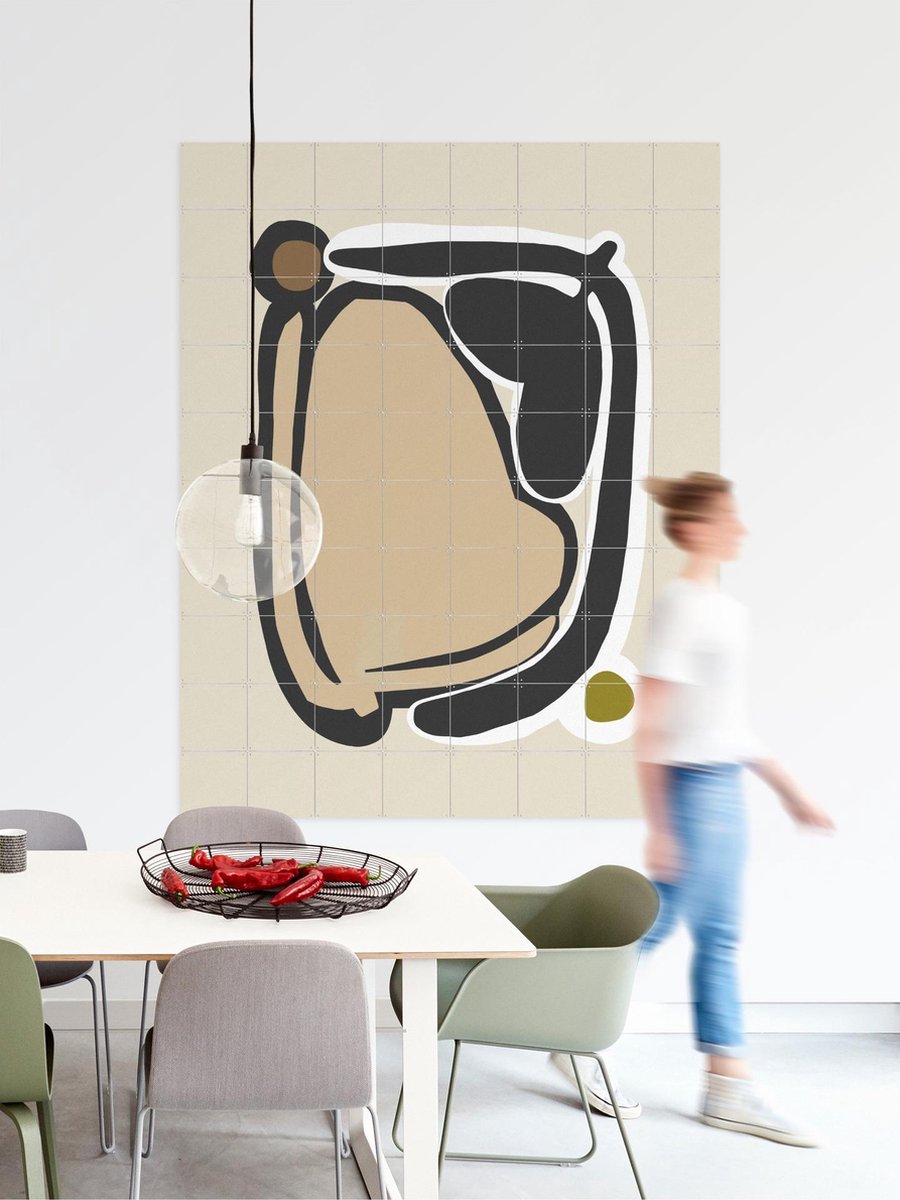 IXXI Loving Leaves II, Bohomadic Studio - 80 x 100 cm - Gratis ophangtool - Grote wanddecoratie en posters - Geometrische Kunst, Minimalisme