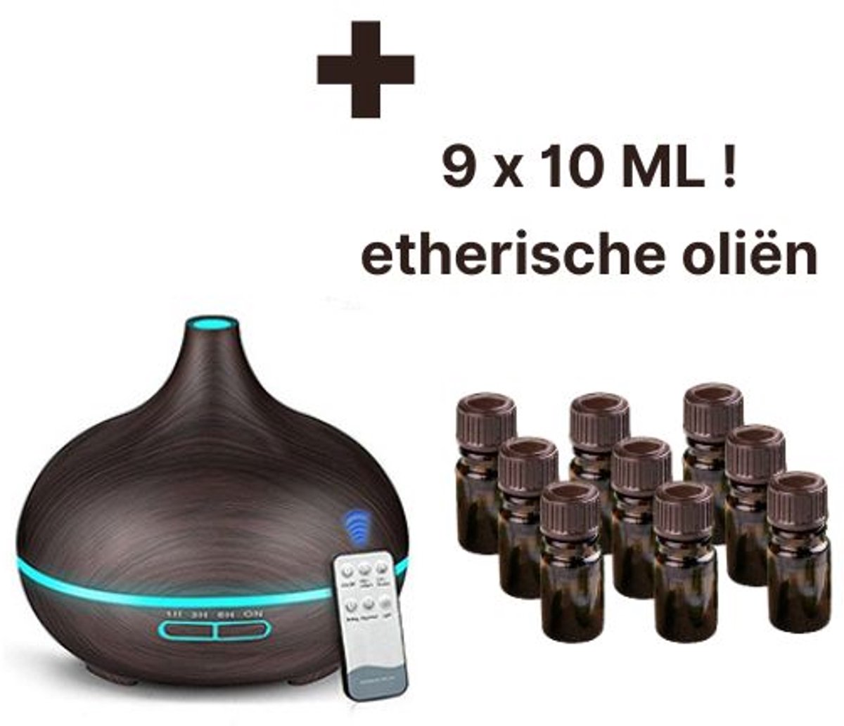 Goedkoopste Yasmin - Aroma Diffuser - 400 ml - 9 x Etherische Oliën - LED