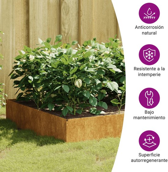VidaXL Plantenbak verhoogd 100x100x33,5 cm staal wit