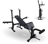 Bol.com Mobiclinic Pressfit - Inklaapbar Fitnessbank - Halterbank - Verstelbare rugleuning - Krachtstation met Haltersteun - 140... aanbieding