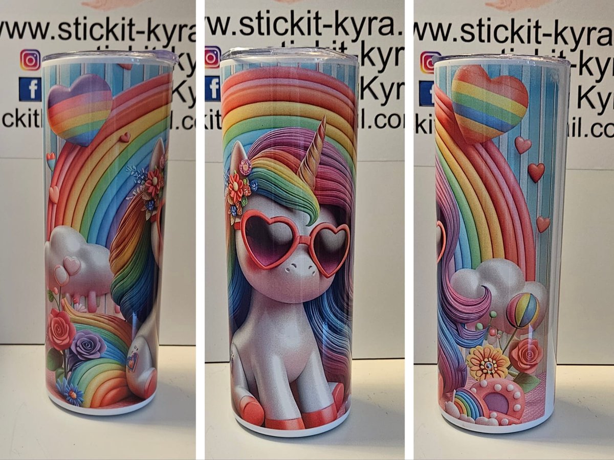 RVS Tumbler/drinkbeker (gepersonaliseerd) Unicorn Eenhoorn