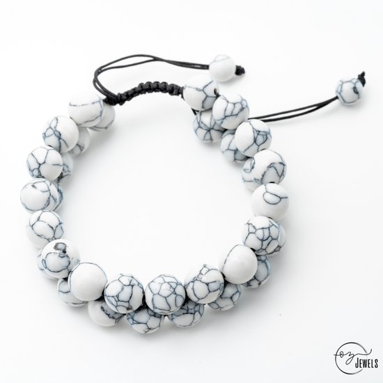 BERGERLIN Kralenarmband van echt natuursteen met 925 BERGERLIN Kralenarmband van echt natuursteen met 925