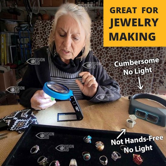 Lupa Grande Con 37 Luces LED, 10 X 20 X 45 X, Lupa Iluminada De Mano Con 3 Modos De Luz Para Lectura Inspeccion Monedas Exploracion De Trabajos