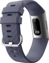 YONO Bandje geschikt voor Fitbit Charge 4/3 – Siliconen – Blauwgrijs – Large
