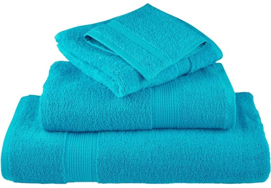 Serviettes de Handdoeken SOLUND - vidaXL pièces - Turquoise - 50 x 100 cm - Ensemble de serviettes - Handdoeken turquoise - Handdoeken en coton - Handdoeken OEKO-TEX