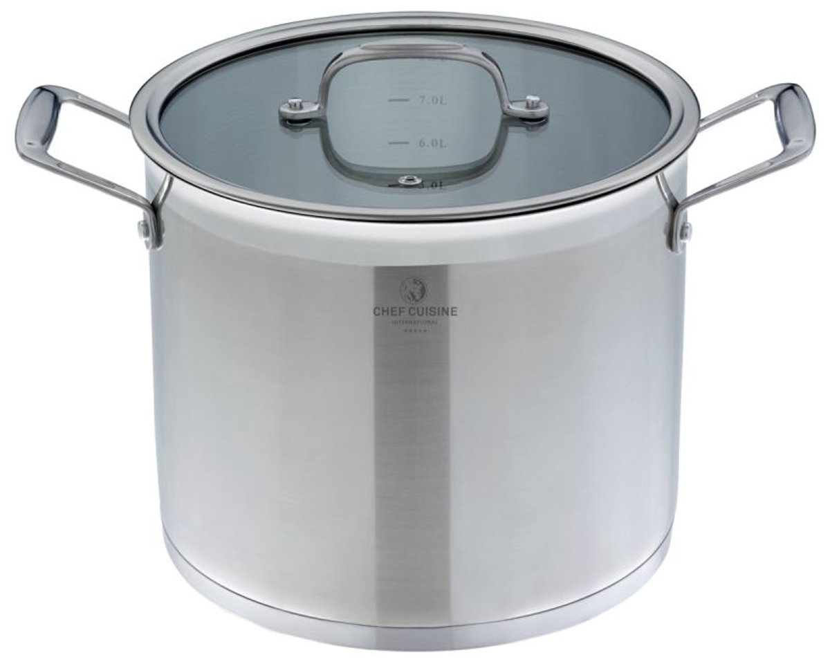 Chef Cuisine pan 24 cm: Veelzijdige roestvrijstalen pan voor alle soorten fornuizen met optimale warmteverdeling
