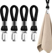 6 Stuks Handdoekclips om Op te Hangen, Handdoek Klemmen met Lussen, Handdoek Houders, Keukenhanddoek Klemmen, Clips voor Badhanddoeken en Theedoeken