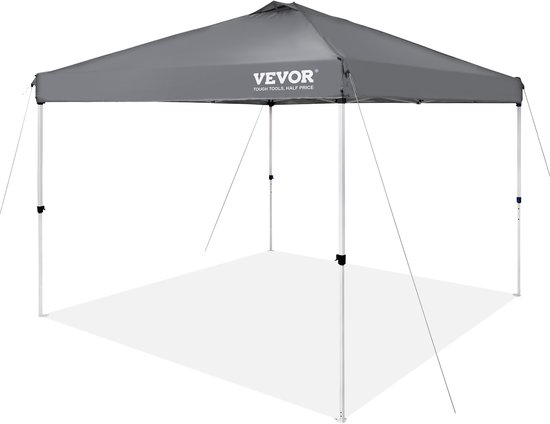 VEVOR Paviljoen 304,8x304,8x320cm Tuintent 250D PU Zilver Gecoate Stof Opvouwbaar Paviljoen Incl. Opbergtas Partytent 6-8 Personen Pop-Up Tent Opvouwbare Tent Tuinpaviljoen voor Kampeertrip van Vevor — afbeelding 3