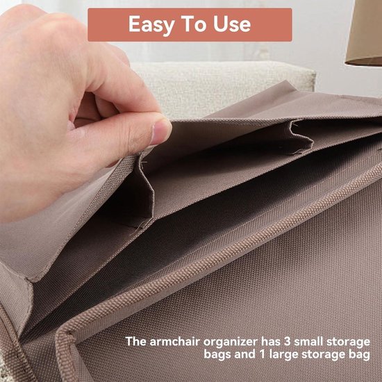 Benemall Sofa Armrest Organiser Sofa Bag mit Cup Holder No-Slip Sofa Armlehne Veranstalter Couch Fernbedienung Caddy mit 1 Große Taschen und 3 Kleine Taschen für Smart Phone Zeitschriften Ipad Drinks