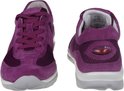 Voor- en achterkant van paarse Gabor rollingsoft sneakers met veters, mesh en suède.