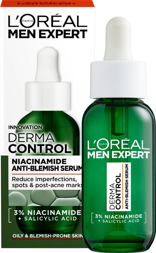 Foto: L or al paris men expert derma control serum tegen oneffenheden pigmentvlekken en acne met niacinamide en salicylzuur 30ml