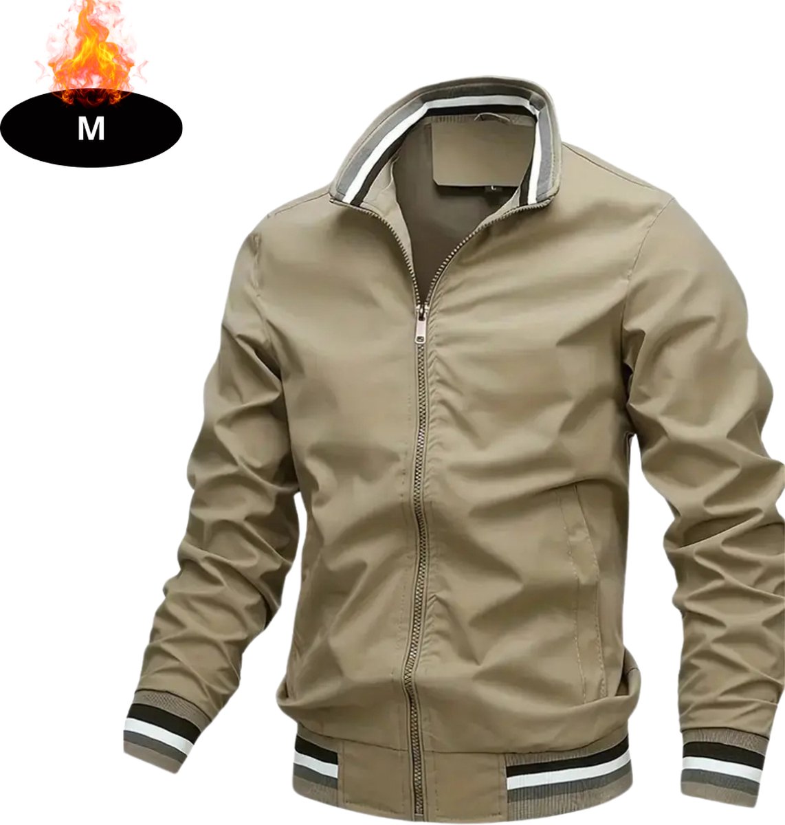Bovista Windjas Heren Parka Lente & Herfst Jas Volwassen Windjack Windbreaker Outdoor Olijfgroen