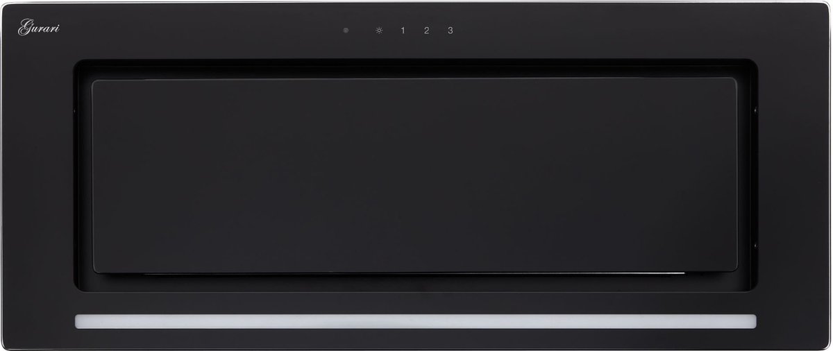 GURARI plafondluik GCH E 217 90 BL PRIME N+Slang, Afzuigkap 90 cm, zwart glas, 1000m³/h