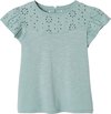 Vertbaudet T-shirt fille en broderie anglaise et manches à volants