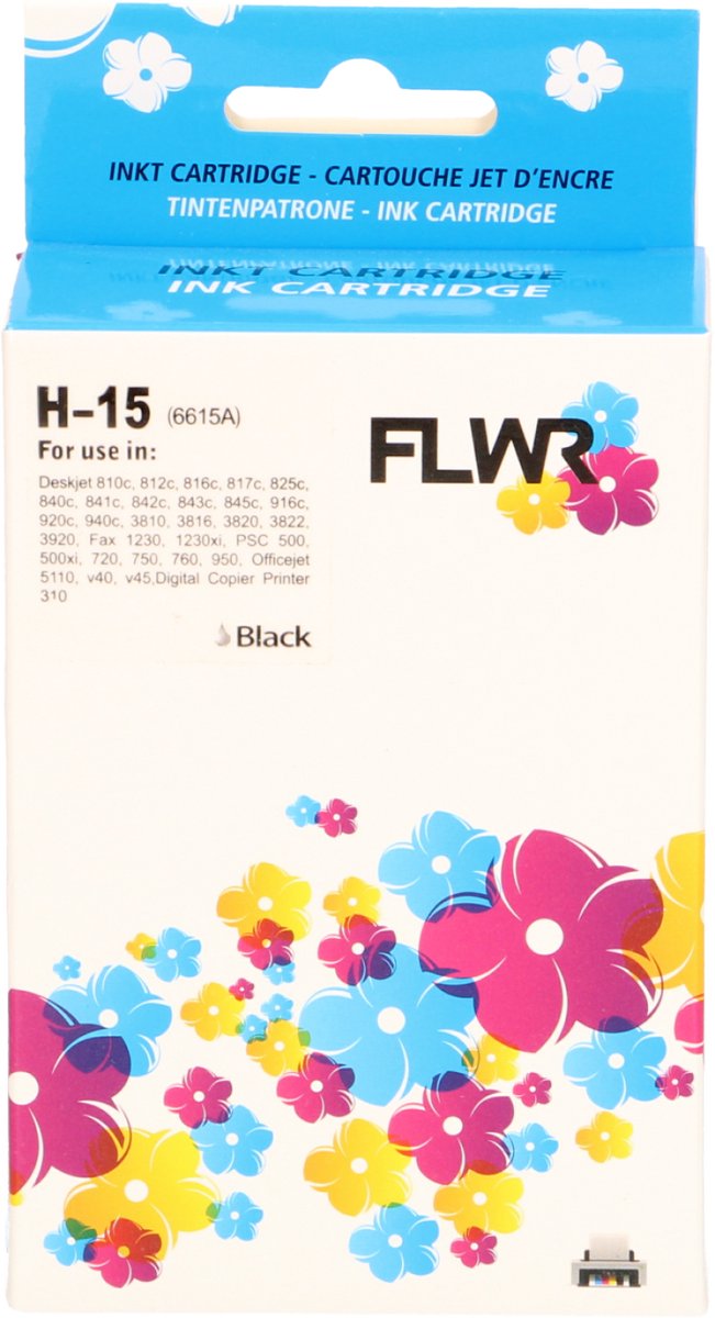 FLWR - Cartridges / HP 15 / zwart / Geschikt voor HP