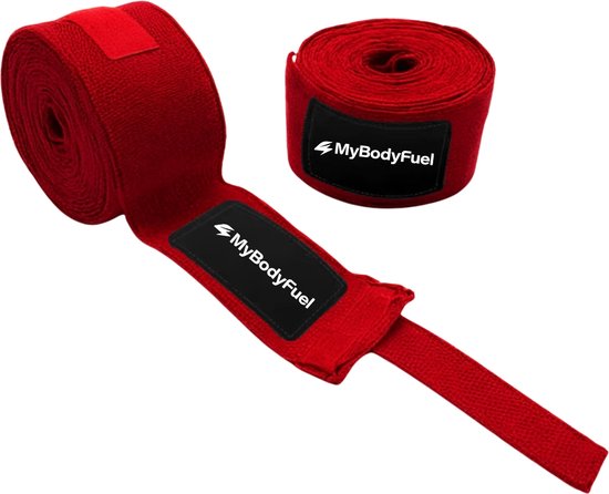 Foto: Mybodyfuel boxing wraps boks bandage kickboks bandage 500 cm one size 2 stuks rood