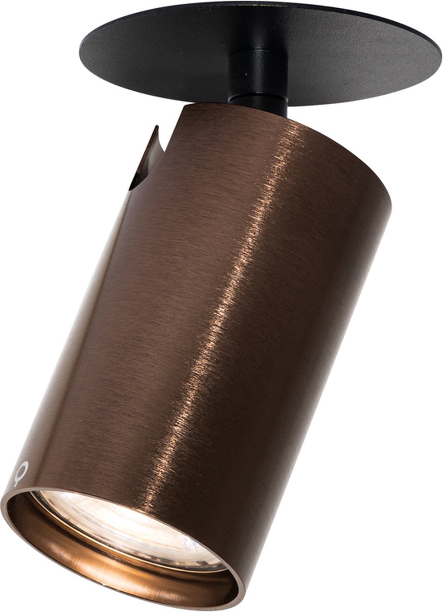 QAZQA chels - Moderne Inbouwspot - 1 lichts - Ø 5.6 cm - Brons - Woonkamer | Slaapkamer | Keuken