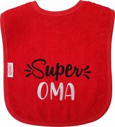 Bavoir rouge avec "Super Grandma" - grand-mère, baby shower, enceinte, cadeau, cadeau de maternité, drôle, cadeau, bébé, texte, rouge
