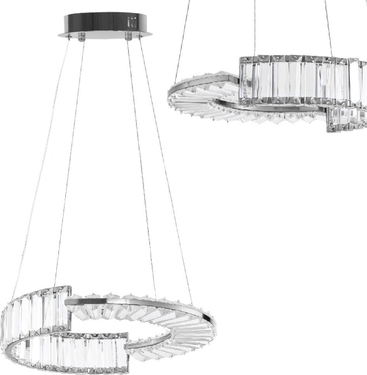 Toolight App1527-Cp40 Hanglamp Chroom 40X40X90Cm