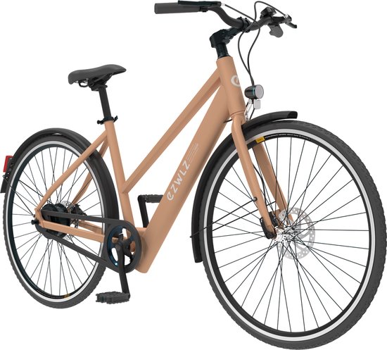 EZWLZ Elektrische Fiets Forenz L - Actieradius 80 km - YAMAHA Achterwielmotor - Hybride E-Bike - Elektrische fiets met 250W motor - LCD Display - Beige/Zand