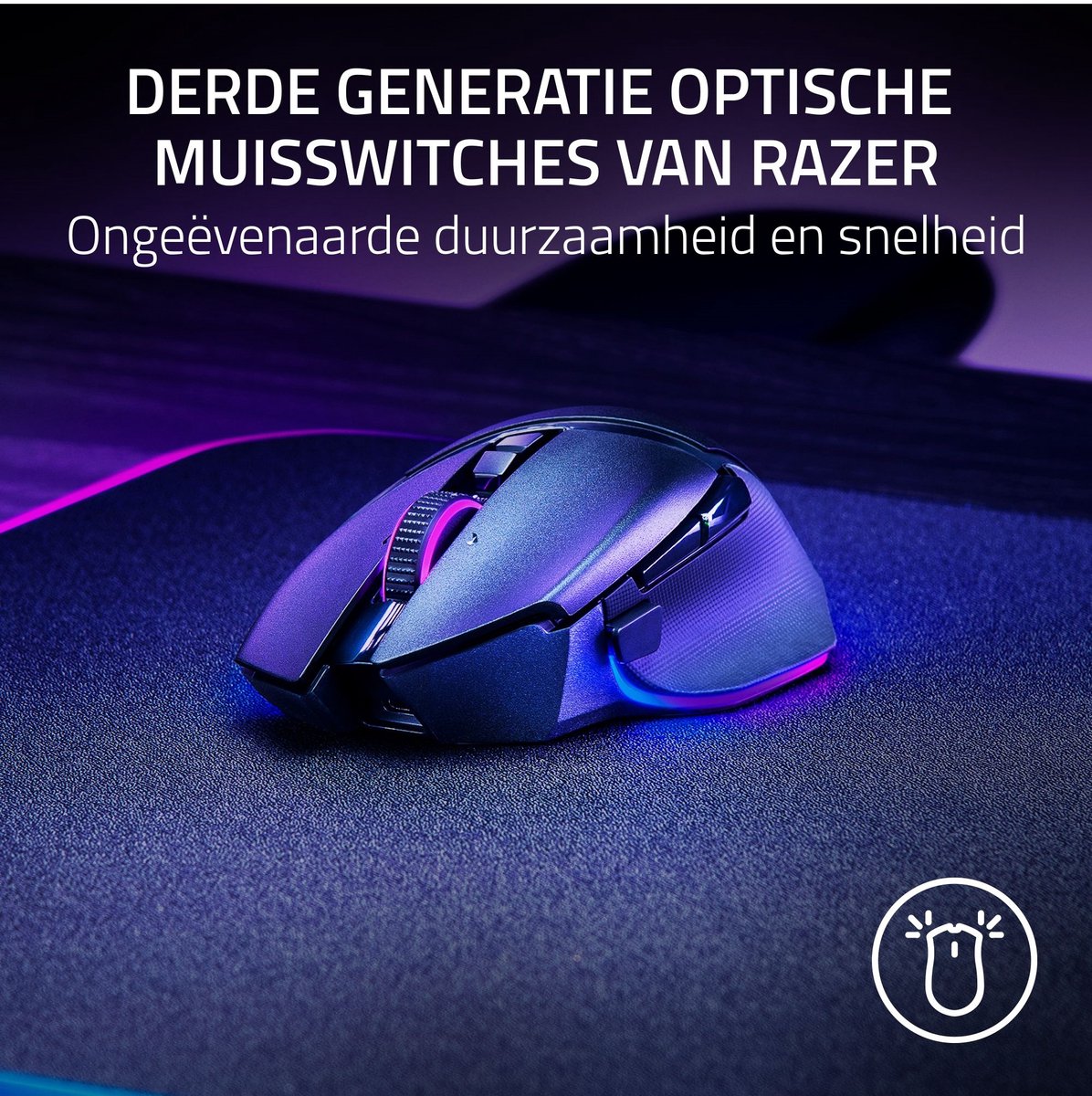 Razer Basilisk V3 Pro 35K - Draadloze Gaming Muis - Ergonomisch - RGB - 4-weg Scrollwiel - Zwart thumbnail 8