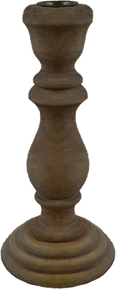 by Mooss - Kandelaar - Hout - 25cm - Landelijk - Sober - Stoer - Hip - Trendy - Decoratie - Decoratief - Gezellig