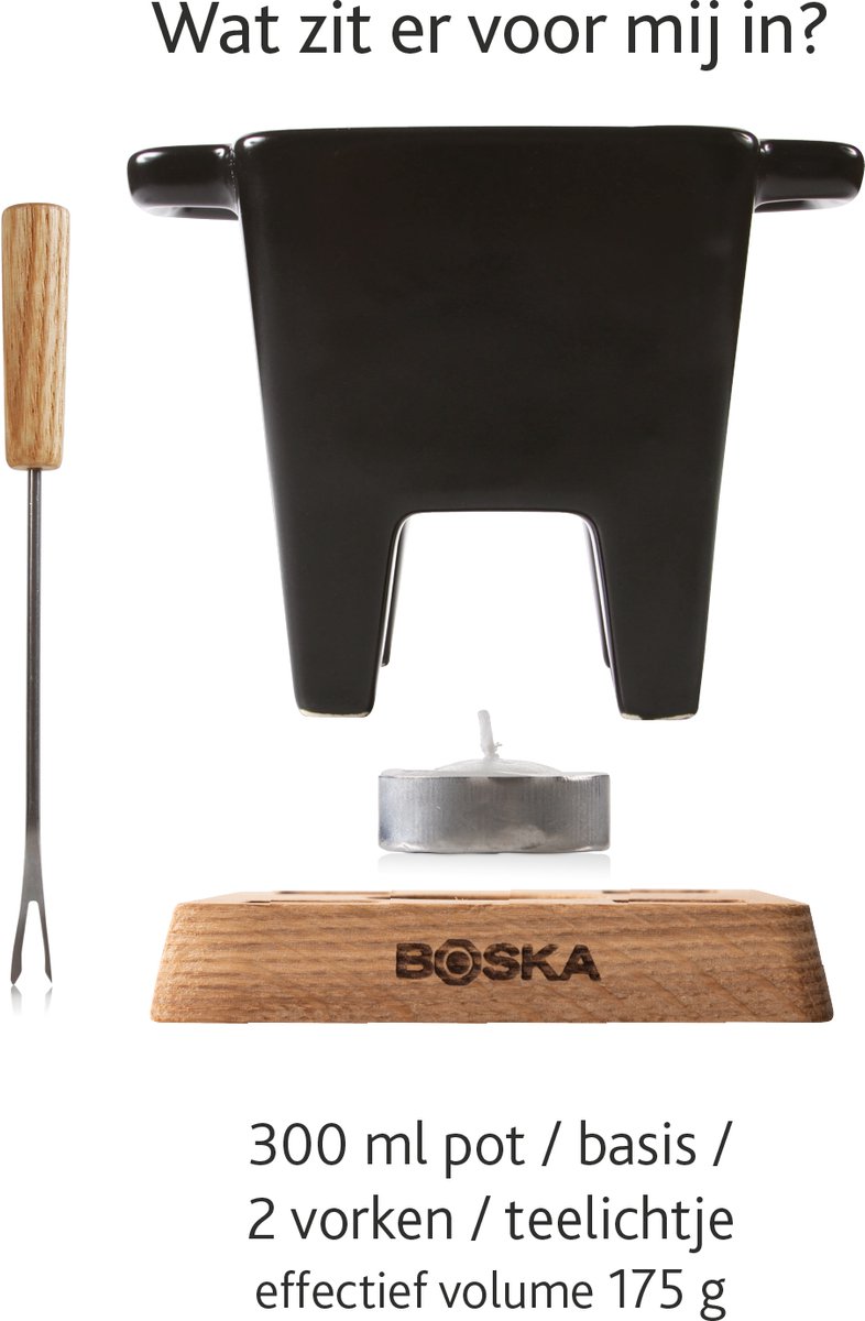 Boska Tapas Fondueset Nero - Fondueset - Kaasfondue - voor 175 gram Kaas - 300 ml – foto 2
