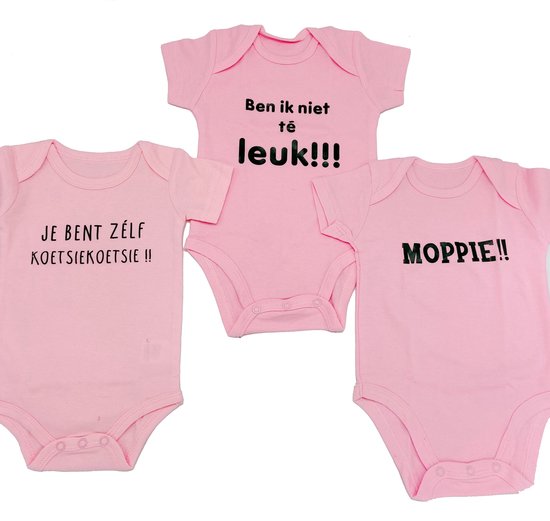 Kraamcadeau meisje met romper babysneakers en hoofdband - Ben ik niet te leuk - groot kraampakket - kraamkado meisje met haarband - ook rechtstreeks versturen met kaart mogelijk van Beebielove — afbeelding 5