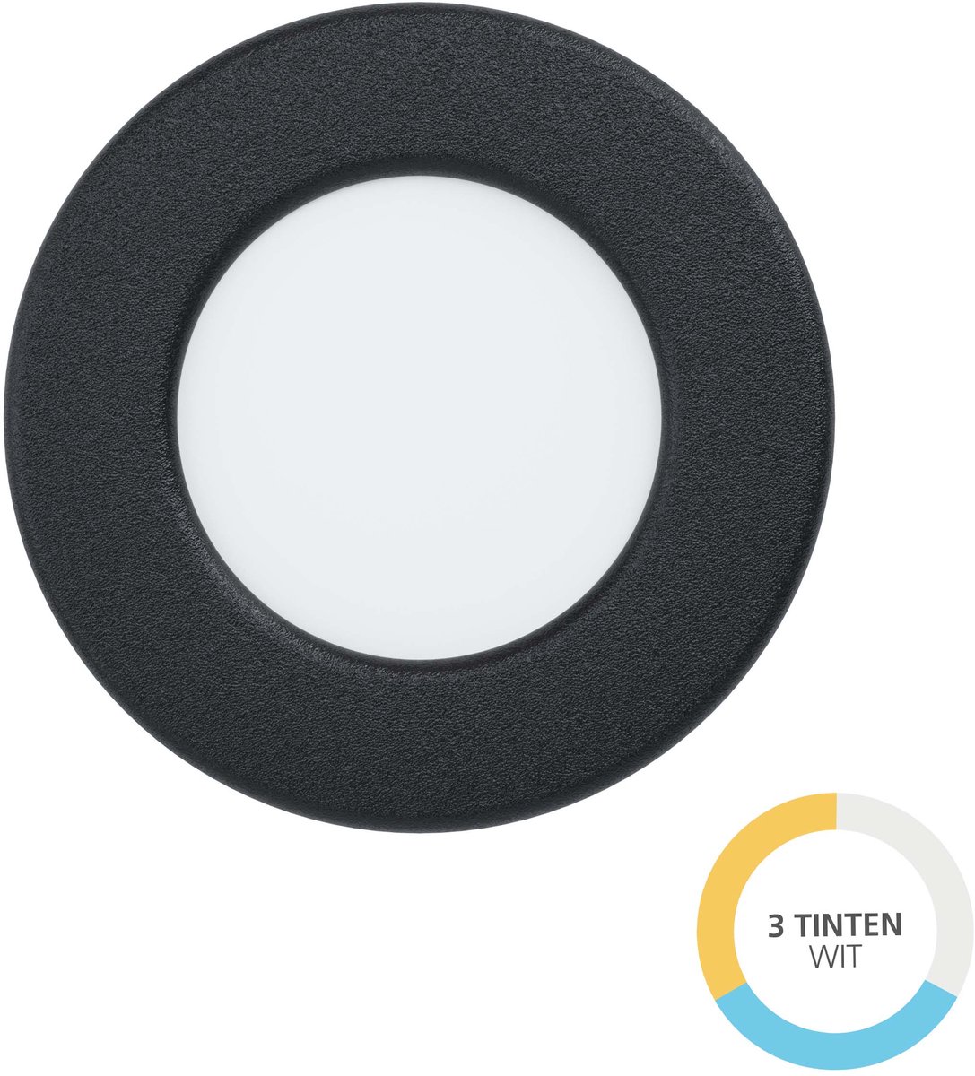 EGLO Fueva 6 Inbouwspot - Badkamer/Buiten - LED - Ø 8.8 cm - Zwart - Instelbaar wit licht (warm, neutraal en daglicht)