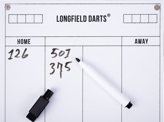 Longfield PRO 501 Houten Dartkabinet met Dartbord + 6 Pijlen Zwart van Longfield — afbeelding 3