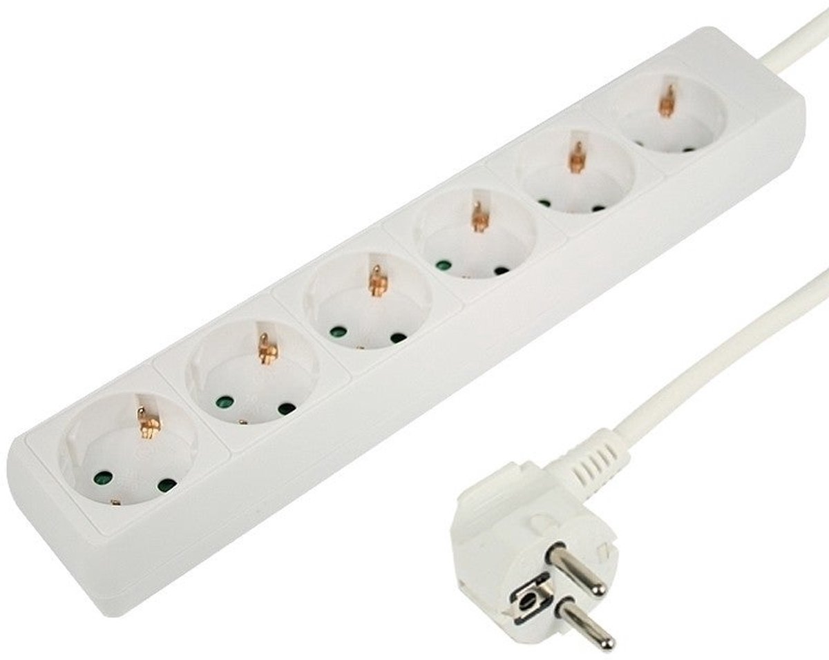 Tafelcontactdoos 6V + RA 1,5 meter 3x1.5mm2 wit