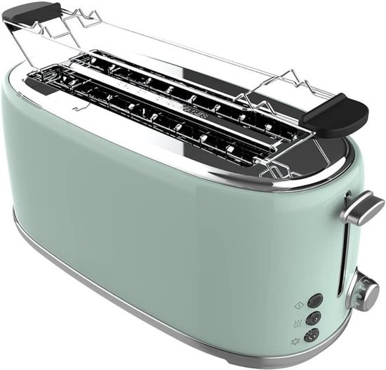 Foto: Broodrooster met tostiklemmen broodrooster tosti s tostimaker tostiklemmen brede sleuven sandwichrooster toaster makkelijk te gebruiken