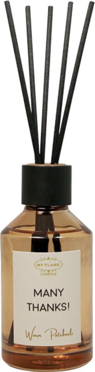 MY FLAME - Geurstokjes - MANY THANKS! - Geur: Warm Patchouli - 100 ml