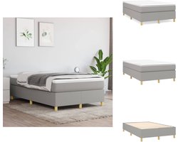 vidaXL Boxspring - Boxsprings - Bed - Slaapmeubel - Boxspring met matras stof lichtgrijs 120x200 cm