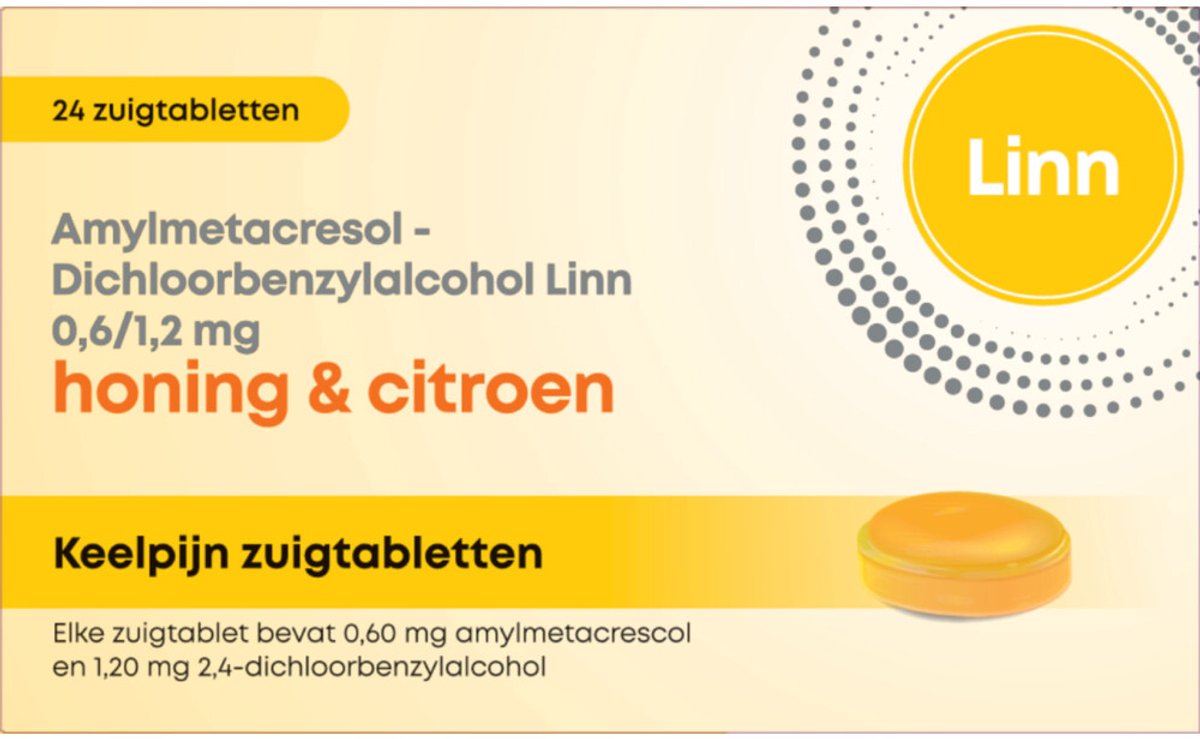 Goedkoopste Linn Keelpijn Zuigtabletten Honing & Citroen 24 tabletten