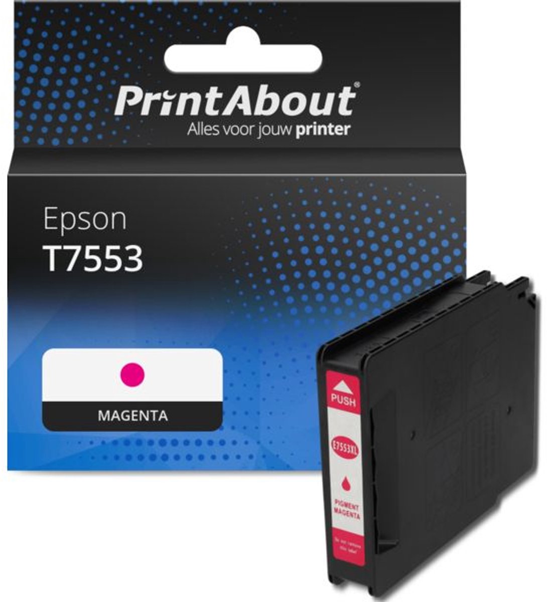 PrintAbout huismerk Inktcartridge T7553 Magenta geschikt voor Epson