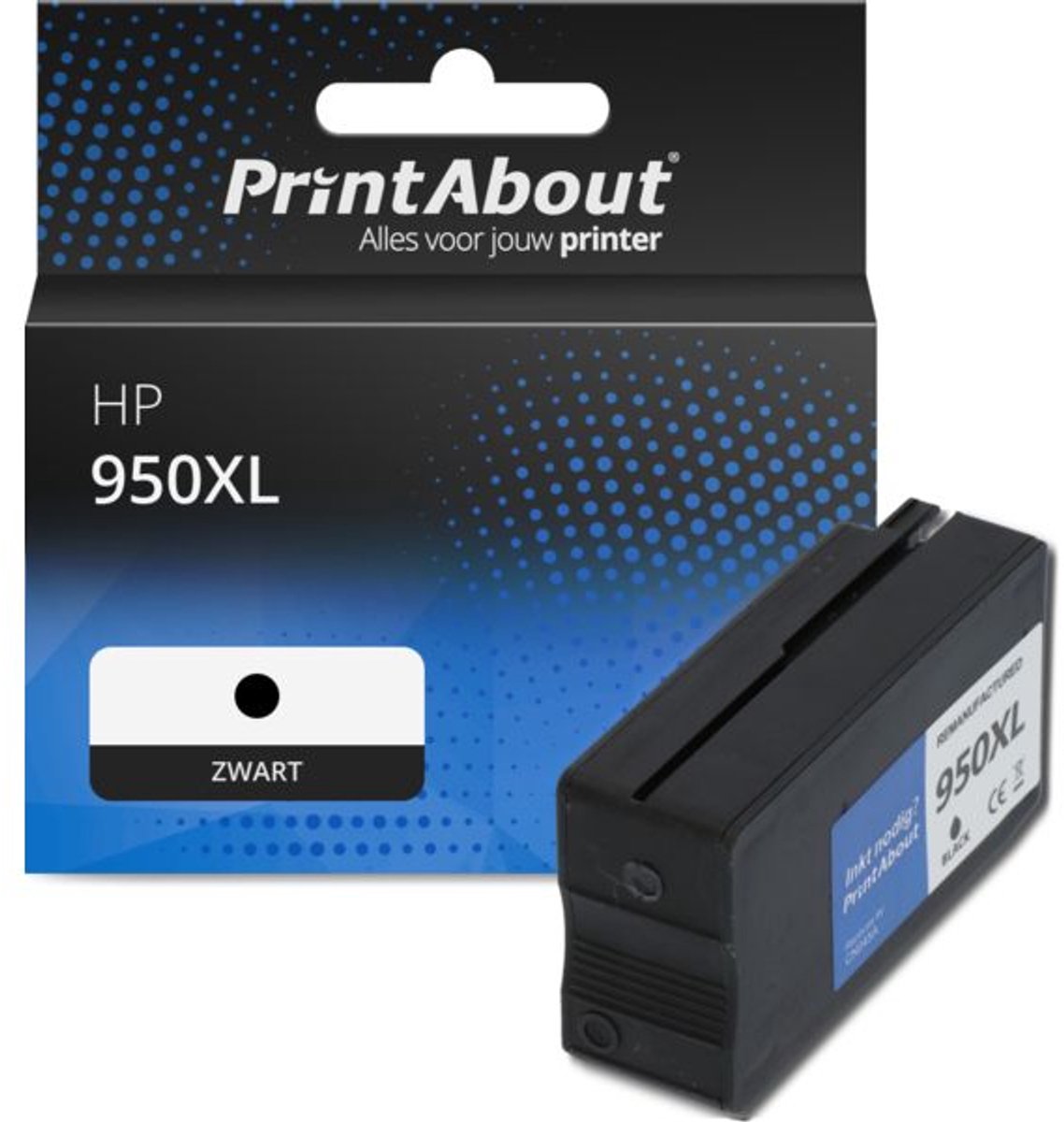 PrintAbout huismerk Inktcartridge 950XL (CN045AE) Zwart Hoge capaciteit geschikt voor HP
