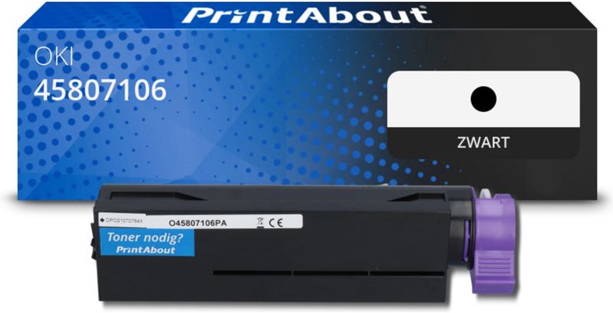 PrintAbout - Alternatief voor de Oki 45807106 / zwart