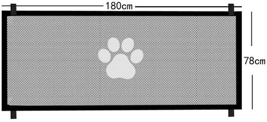 180x78cm - Ponsvrij afscheidingshek voor huisdieren - Isolatienet voor honden - Draagbaar opvouwbaar veiligheidsnet voor honden - Hek voor huisdieren