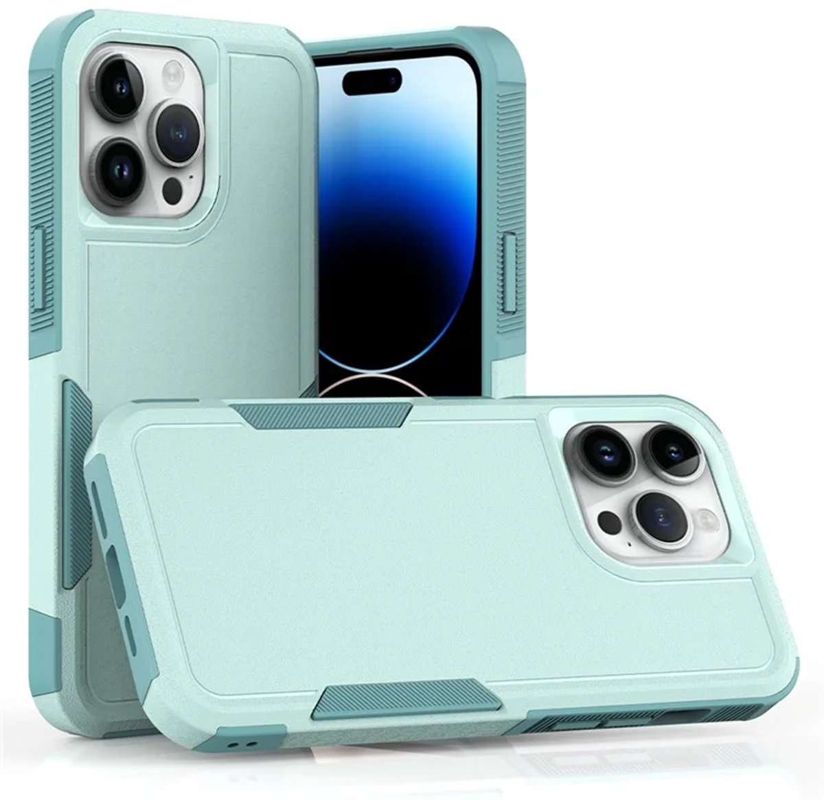Cityhoesje – iPhone 15 Pro – Anti-drop – BackCover - Licht Blauw