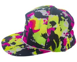 Funny Fashion Rapper/gangster verkleed pet graffiti - neon - one size - 80's/90's - hiphop - foute party