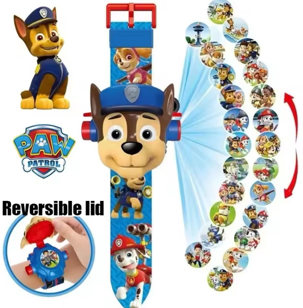 Paw patrol horloge - met projector - Chase horloge