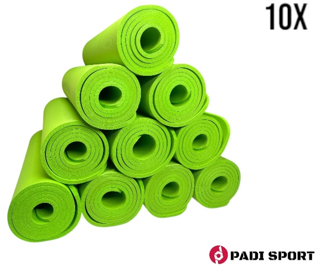 Padisport Yoga Mat Groen 10x - Yoga Mat Extra Dik - Pilates Mat - Dikke Yogamat - Yoga Mat Anti Slip