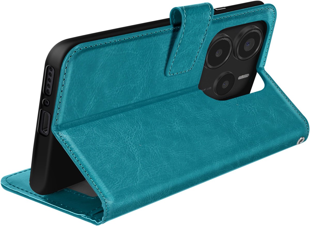 Mayaxess, Hoesje voor Xiaomi Redmi Note 14 5G portemonnee met sleutelkoord, Turquoise