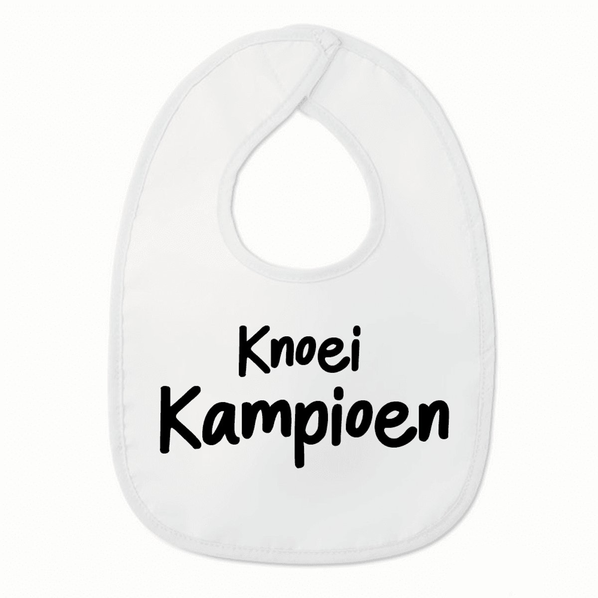 Goedkoopste Slabbetje met tekst - Knoei kampioen - Wit/zwart | 100 katoen - Incl. hoogwaardige Klittenband sluiting - Kraamcadeau - Babyshower - Slabber | Incl. 2 jaar garantie