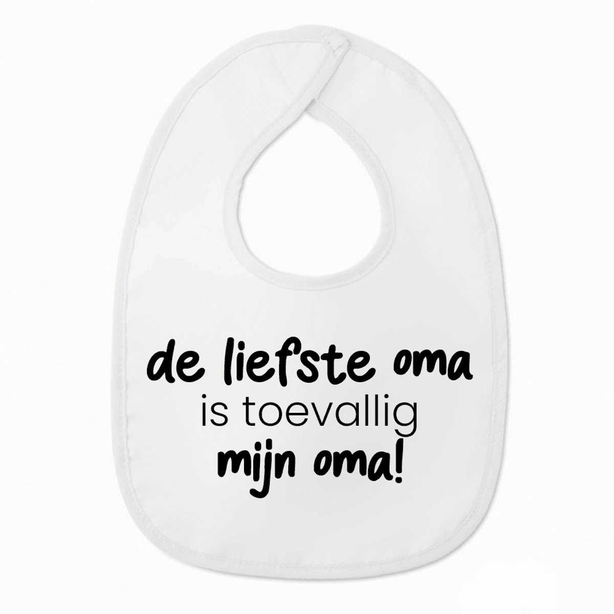 Goedkoopste Slabbetje met tekst - De liefste oma is toevallig mijn oma - Wit/zwart | 100 katoen - Incl. hoogwaardige Klittenband sluiting - Kraamcadeau - Babyshower - Slabber | Incl. 2 jaar garantie