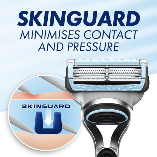 Gillette - Skinguard - Sensitive - Wit - Gevoelige Huid - 5 Stuks