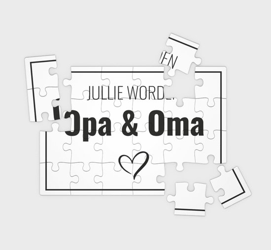 Annonce Puzzle Bébé avec texte 'Tu vas être Papy & Mamie' - 24 pièces | Annonce de grossesse | Casse-tête d'annonce | Haute qualité et livraison gratuite